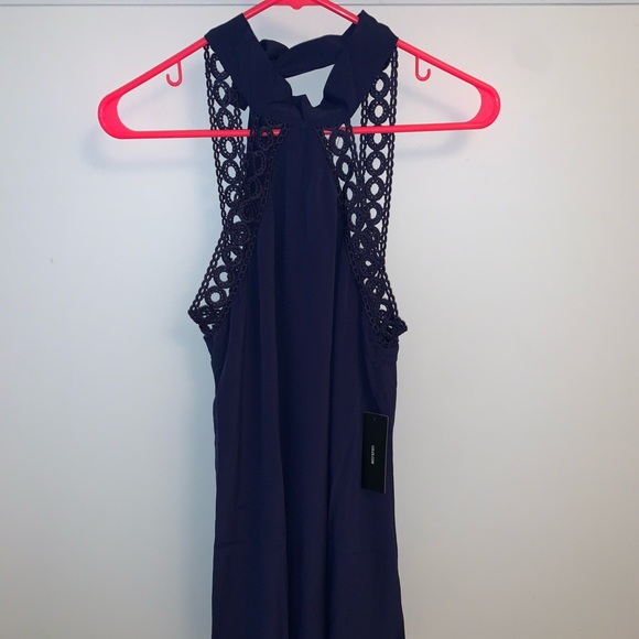 NWT Lulu’s Navy Blue Halter Swing Dress - Picture 5 of 8
